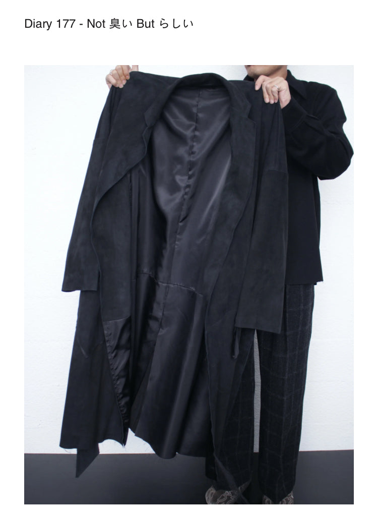 SULVAM / CLASSIC LEATHER GOWN COAT - Black (M-L01-900)