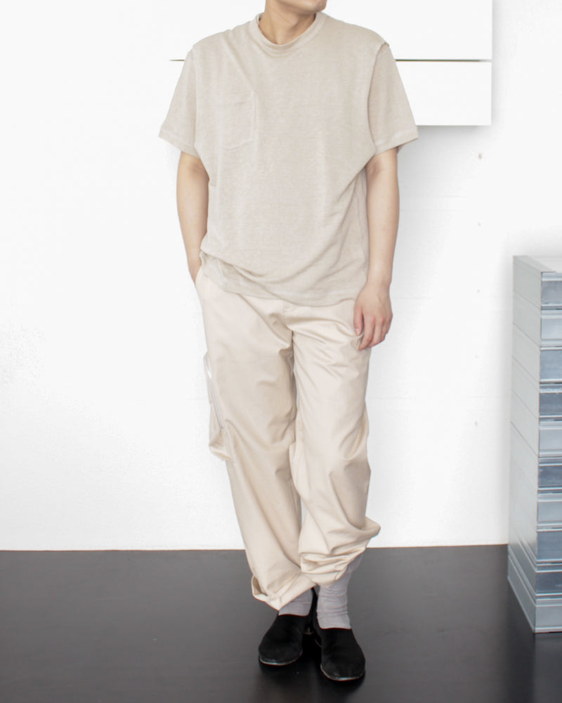 ENSOU. / RIGHT-POCKETED T-SHIRT - Sand Beige (E12T005)