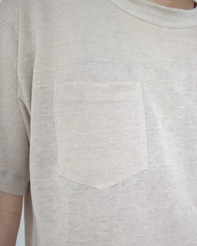 ENSOU. / RIGHT-POCKETED T-SHIRT - Sand Beige (E12T005)