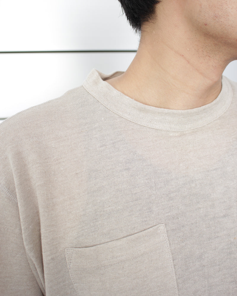 ENSOU. / RIGHT-POCKETED T-SHIRT - Sand Beige (E12T005)