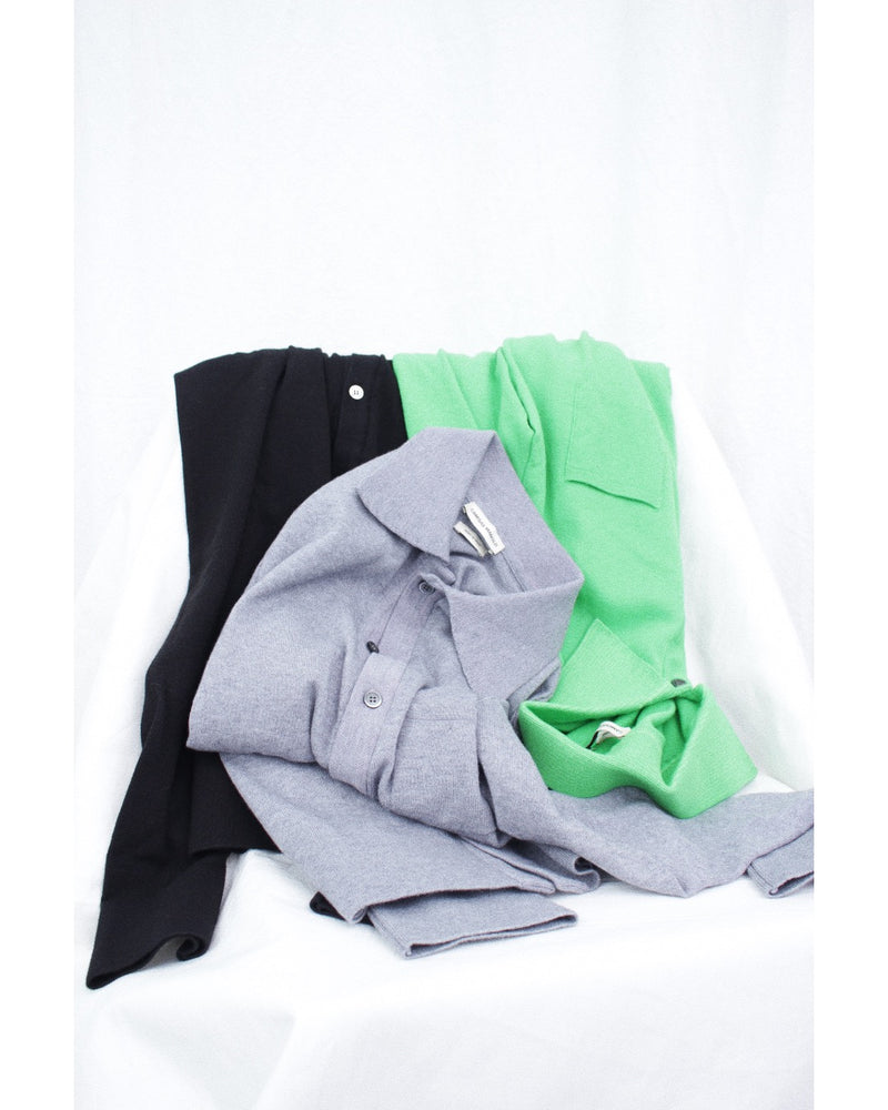 CAMISAS MANOLO / ALLUMINIO KNITTED SHIRT - Top Grey (25023003)