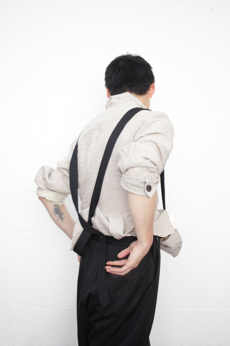 SULVAM / CLASSIC SUSPENDER SLACKS - Black (W-P04-100)