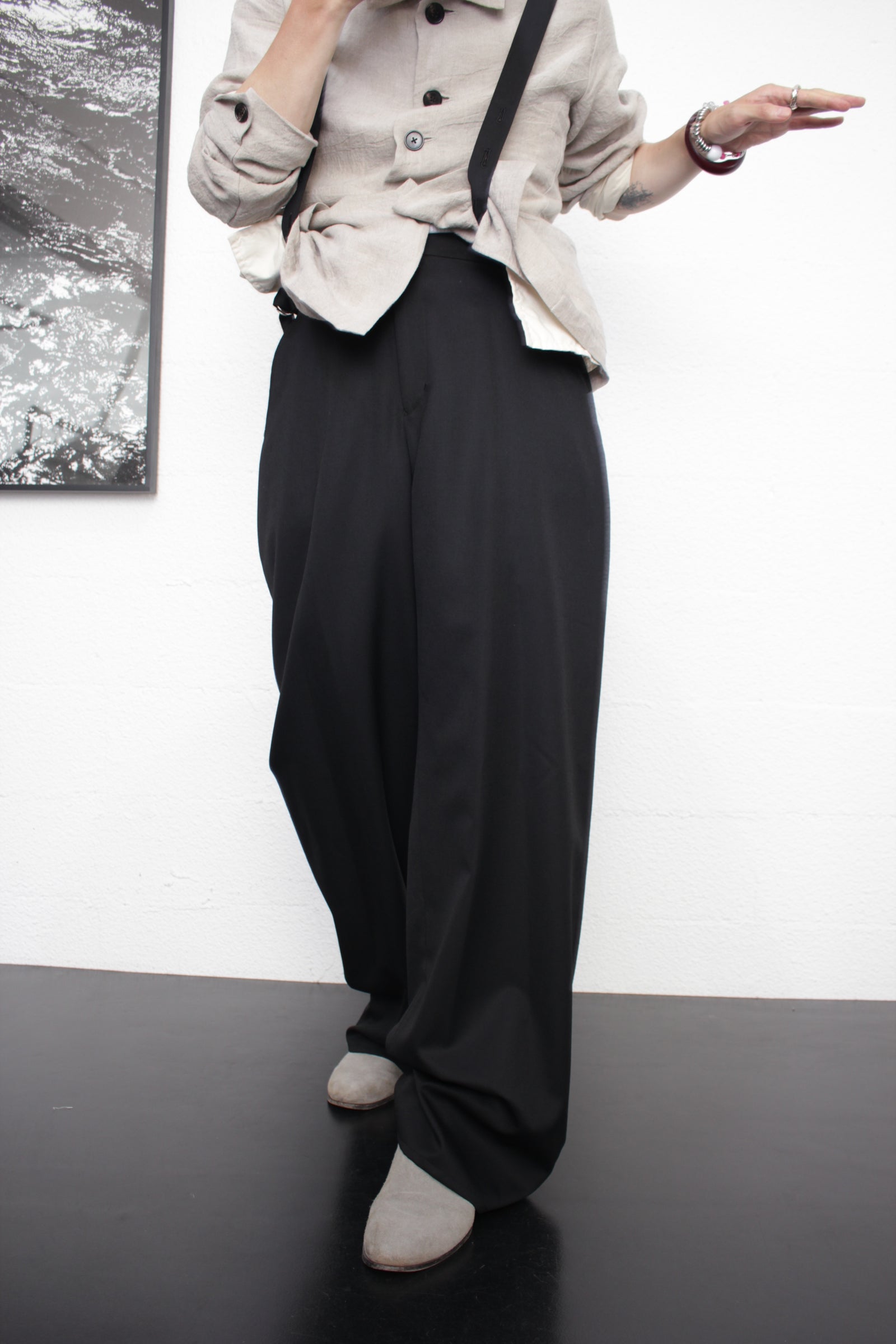 sulvam サルバム 通販 sulvam / CLASSIC SUSPENDER SLACKS - Black (W