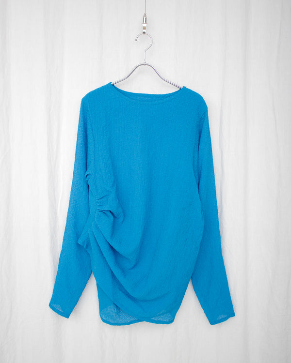 DRAPED L/S TOP (SS25-JER-104-02) Blue