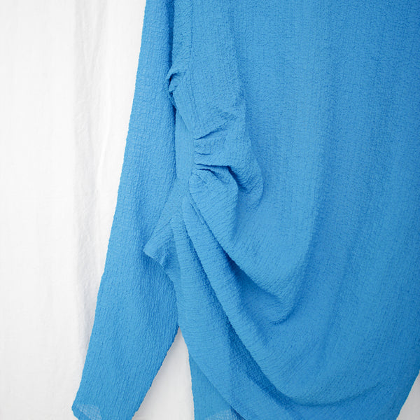 Omar Afridi / DRAPED L/S TOP (SS25-JER-104-02) Blue – Mukta