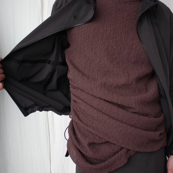 Omar Afridi / DRAPED L/S TOP (SS25-JER-104-04) Brown – Mukta / Sal