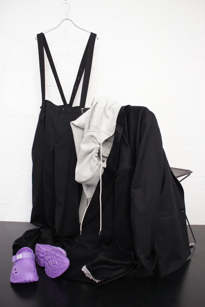 sulvam サルバム 通販 sulvam / CLASSIC SUSPENDER SLACKS - Black (W