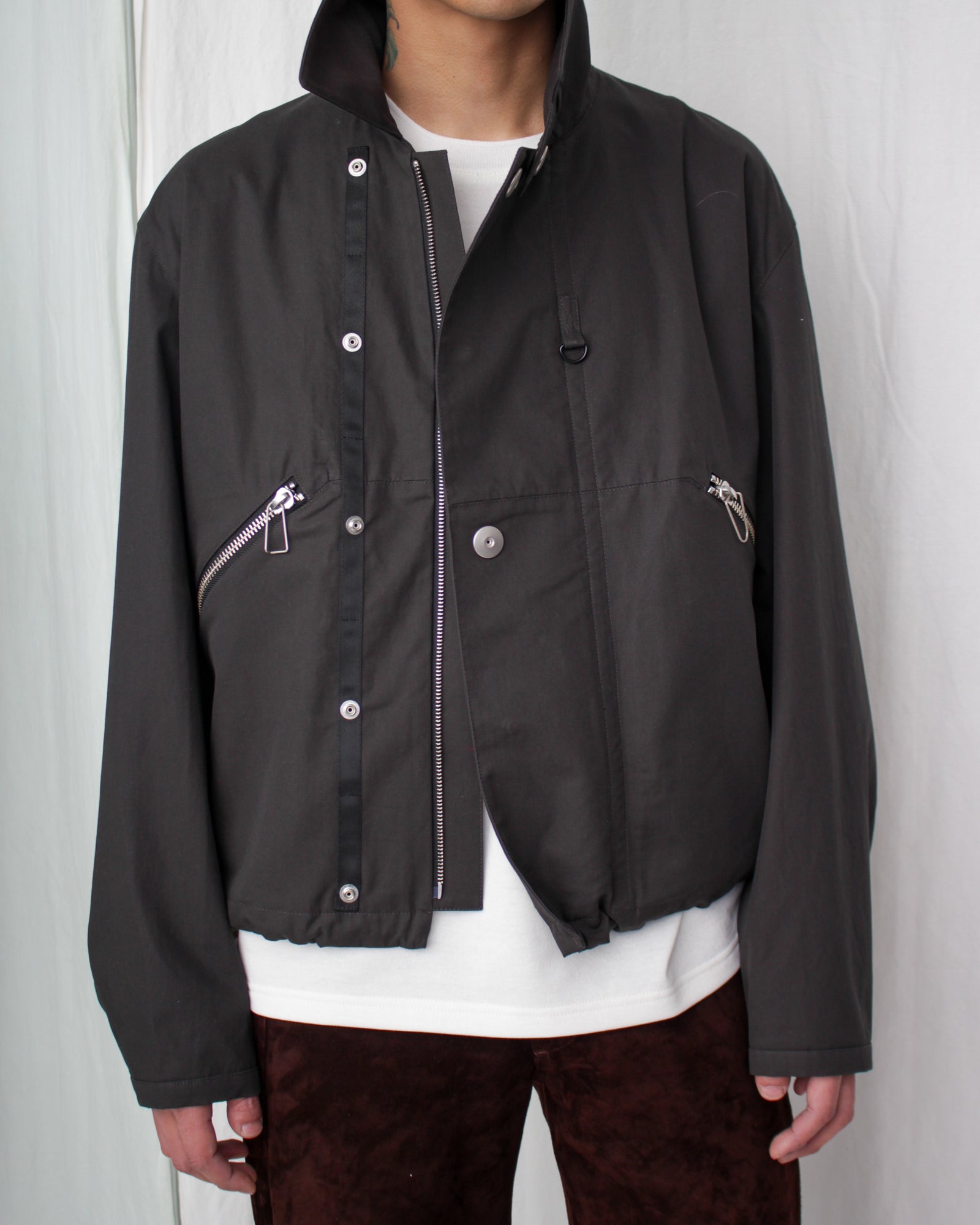 Omar Afridi / DRAWCORD BLOUSON (SS25-BZ-103-02) Charcoal