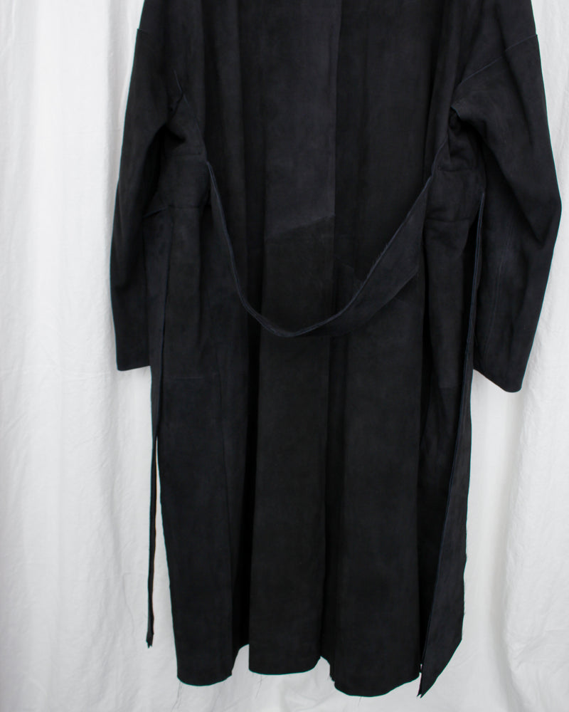 SULVAM / CLASSIC LEATHER GOWN COAT - Black (M-L01-900)