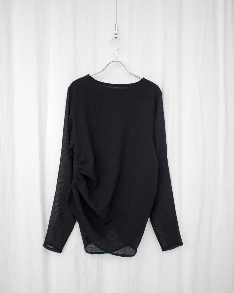 DRAPED L/S TOP (SS25-JER-104-01) Black