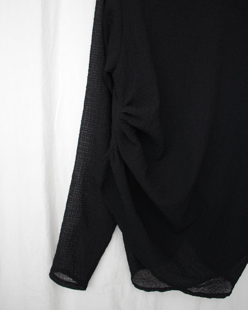 DRAPED L/S TOP (SS25-JER-104-01) Black