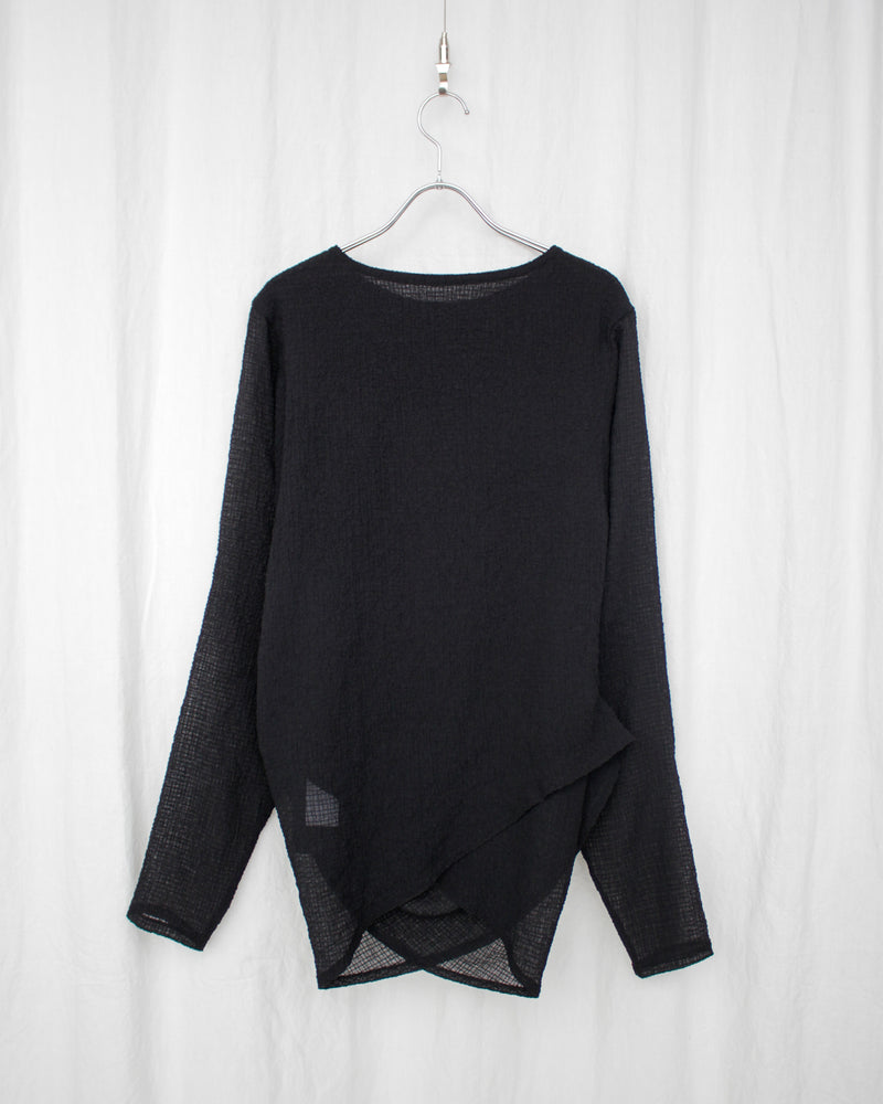 DRAPED L/S TOP (SS25-JER-104-01) Black