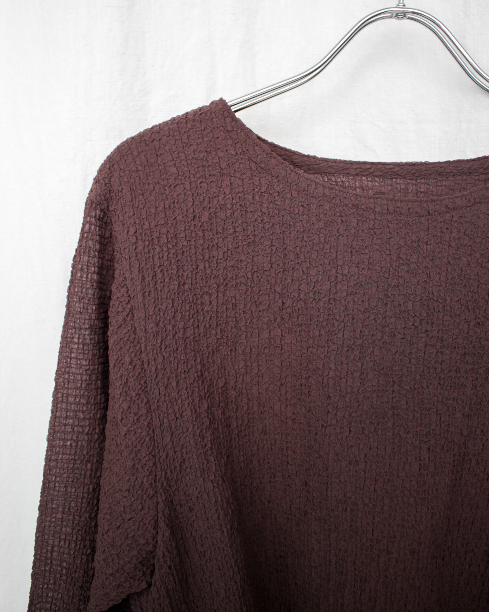 Omar Afridi / DRAPED L/S TOP (SS25-JER-104-04) Brown – Mukta