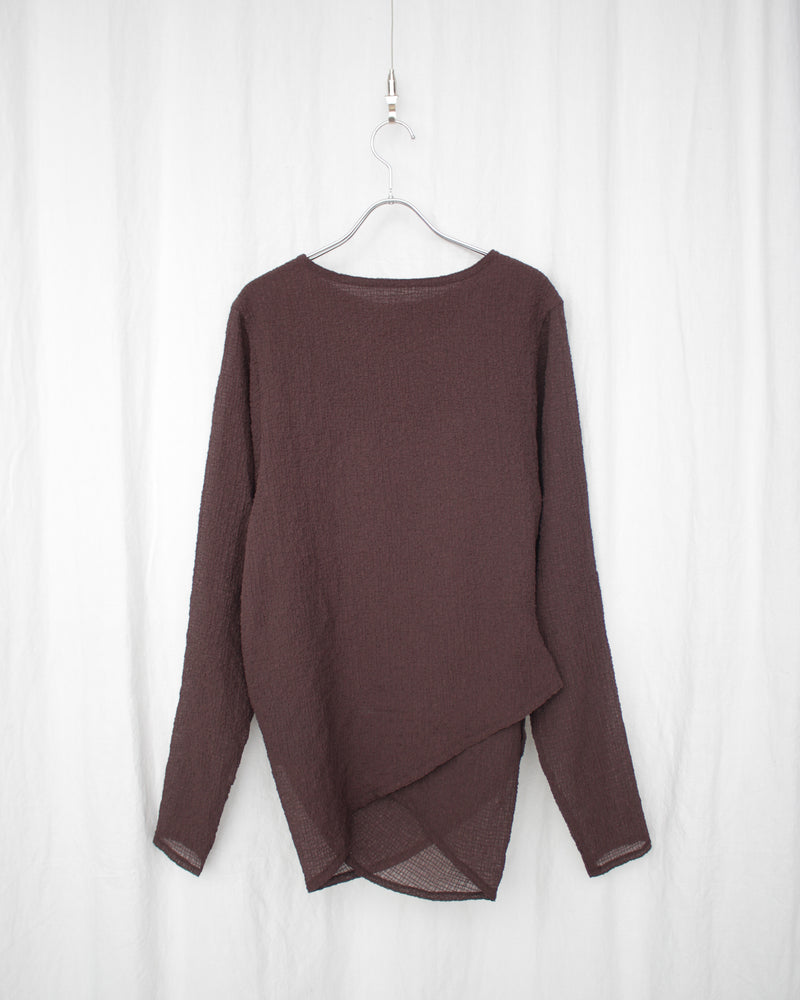 DRAPED L/S TOP (SS25-JER-104-04) Brown