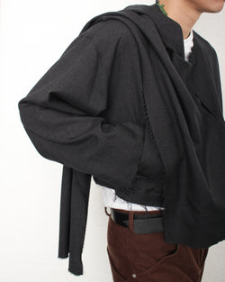 SULVAM / SHORT SCARF BLOUSON - Gray (WW-Y01-110)