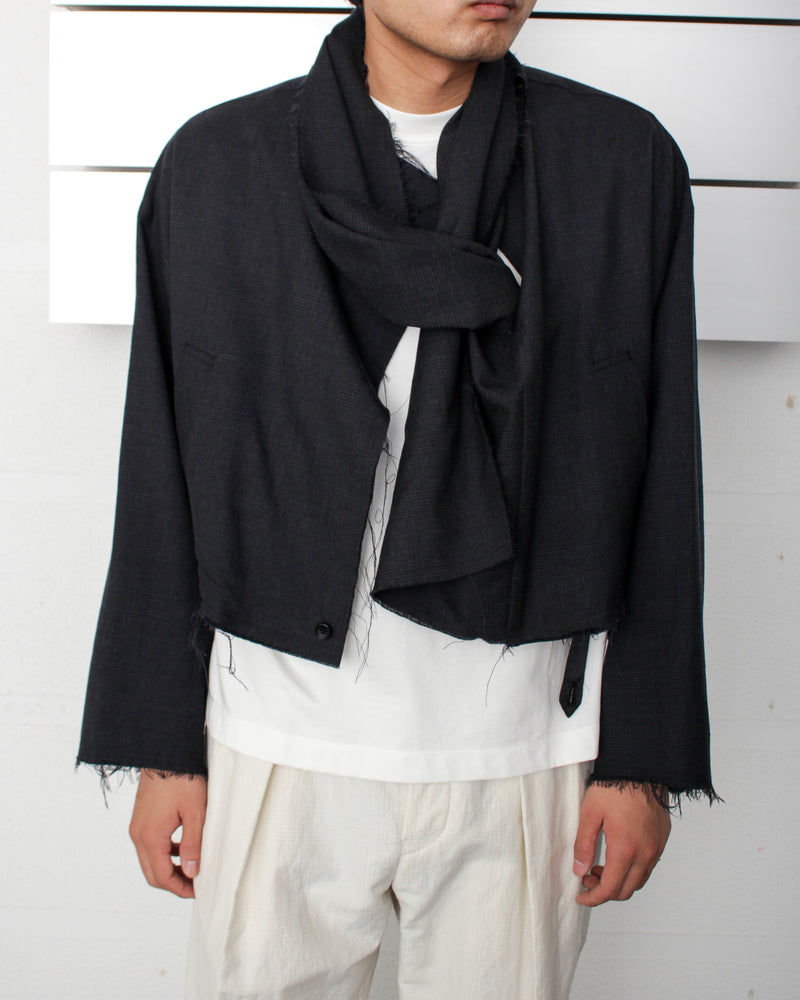 SULVAM / SHORT SCARF BLOUSON - Gray (WW-Y01-110)