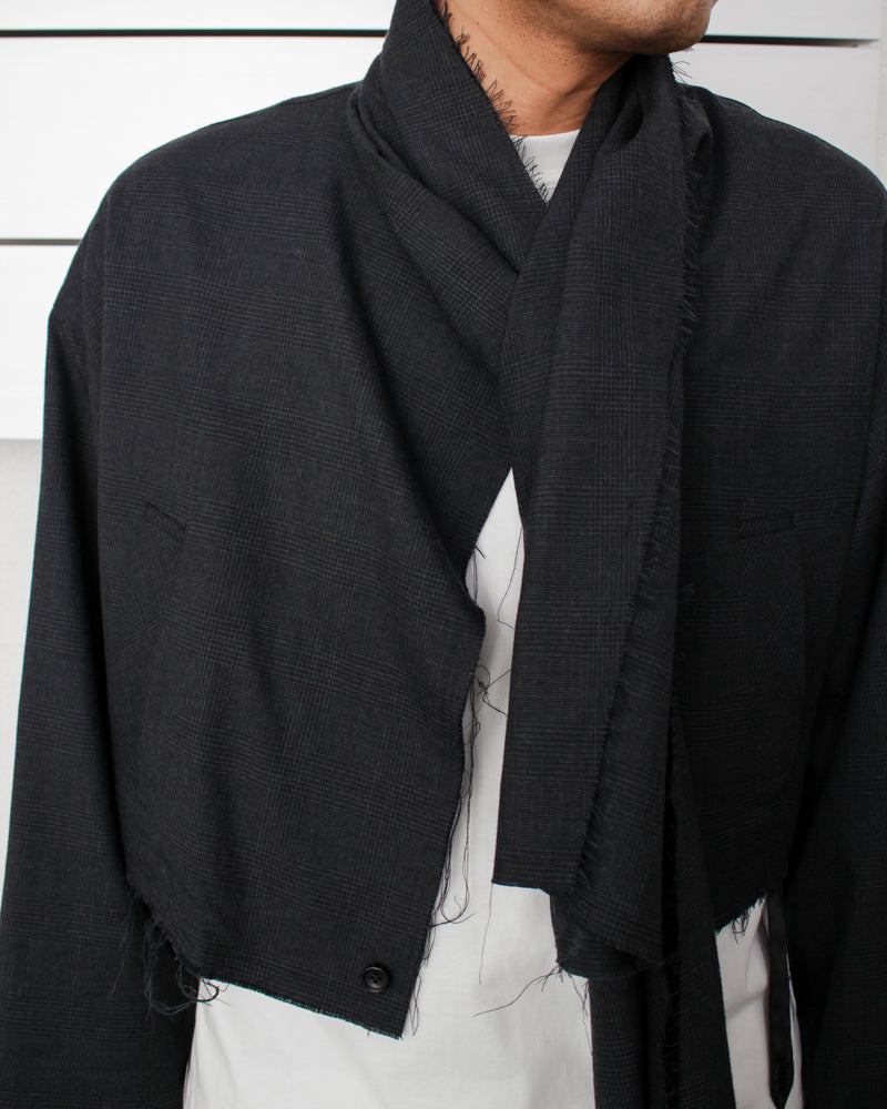 SULVAM / SHORT SCARF BLOUSON - Gray (WW-Y01-110)