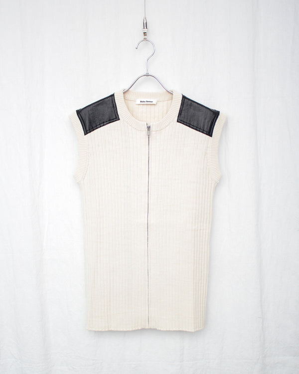 LINTON VEST (MS25KN30-KN02-100) Ivory