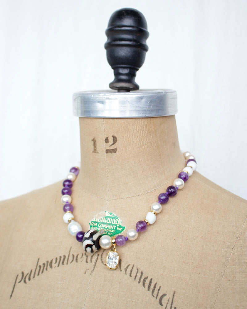 STORY NECKLACE (UA24NK02-249 ) Purple / White