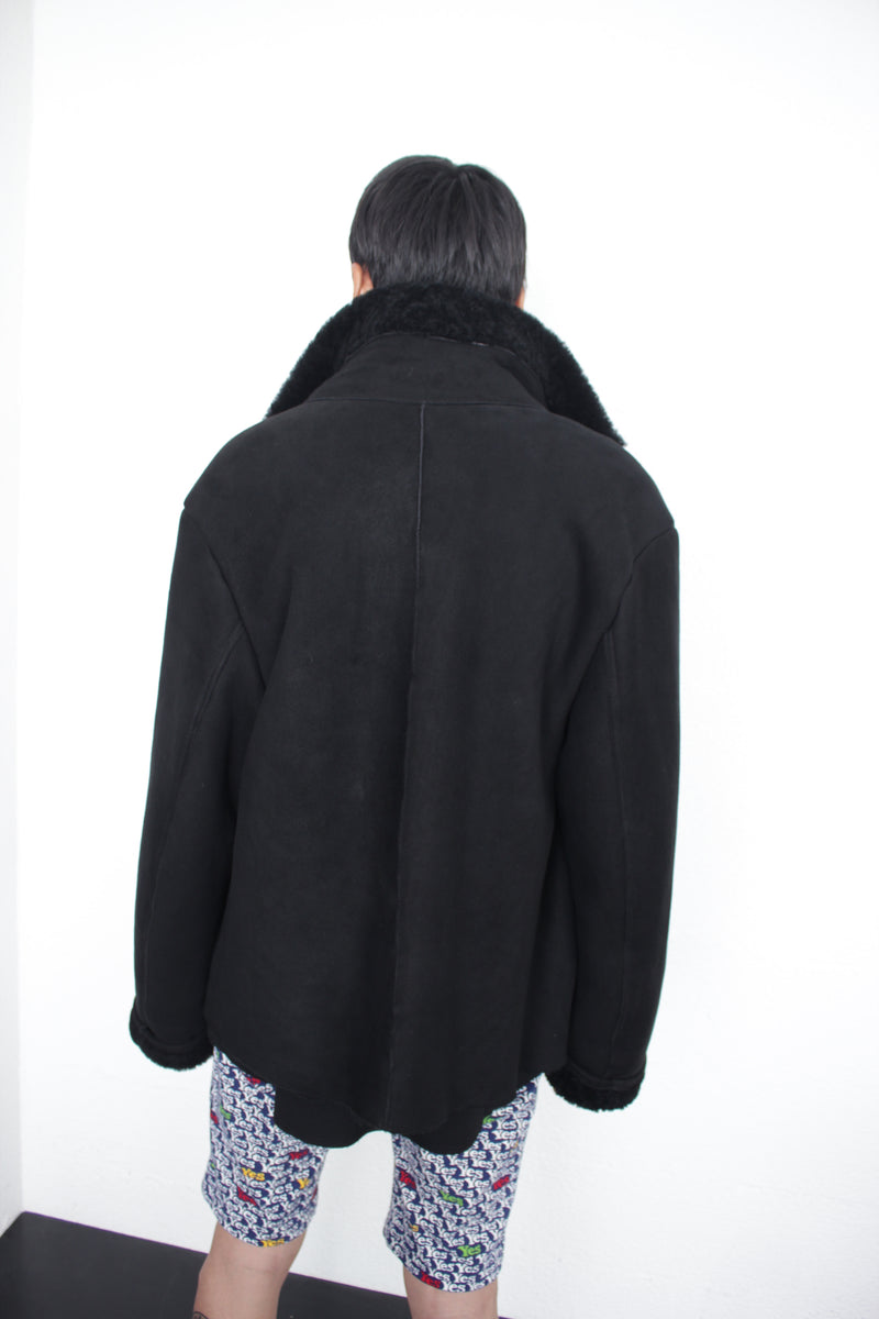 OMAR AFRIDI / SHEARLING JACKET - Black (OA-AW25-LTH-101-01)