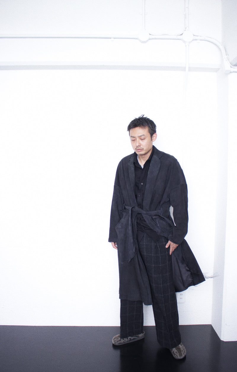 SULVAM / CLASSIC LEATHER GOWN COAT - Black (M-L01-900)