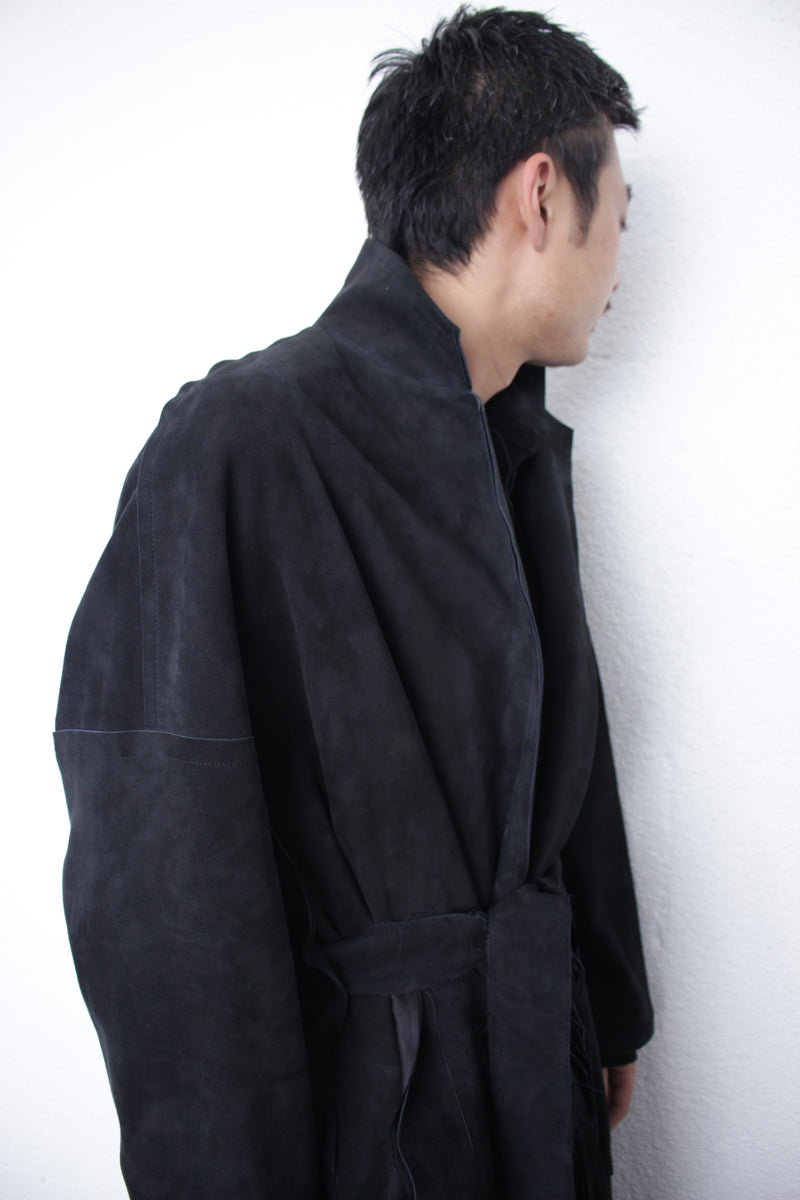 SULVAM / CLASSIC LEATHER GOWN COAT - Black (M-L01-900)