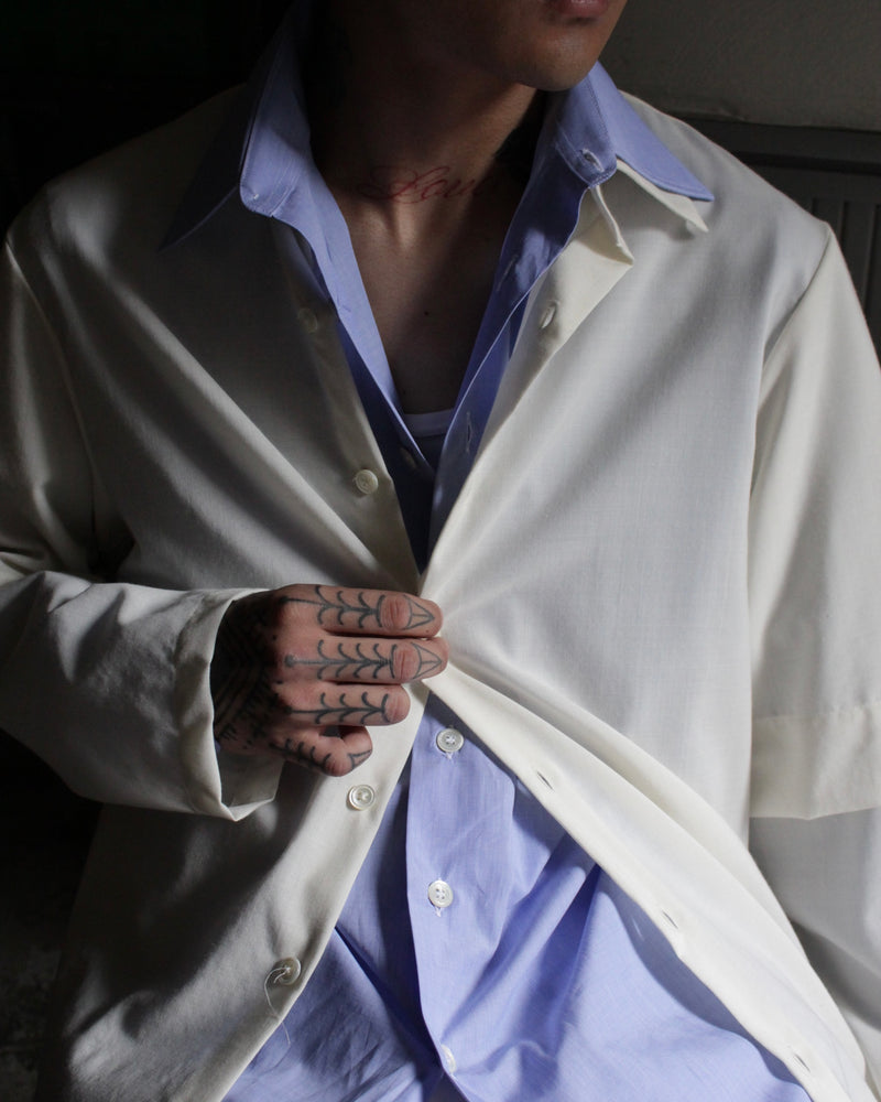 CAMISAS MANOLO / OFF WHITE DOUBLE SLEEVE SHIRT - Off White (CM-FIGMKT-03)