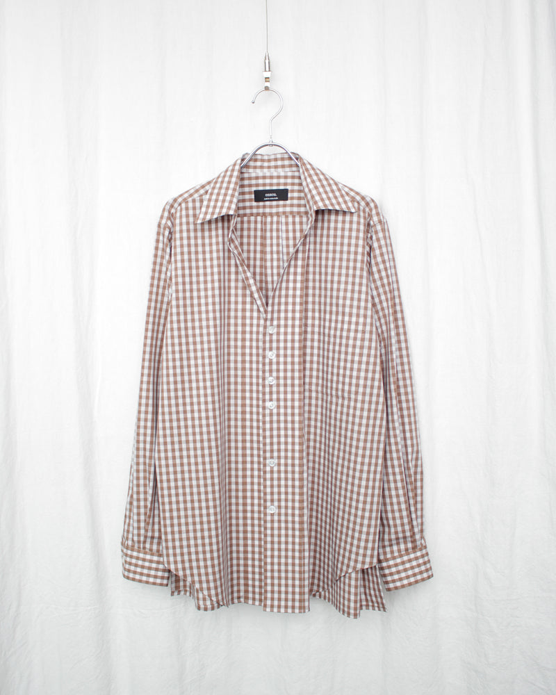 GINGHAM CHILDISH SHIRT (E12S002) Beige