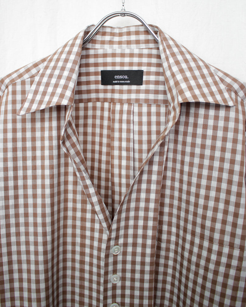 GINGHAM CHILDISH SHIRT (E12S002) Beige