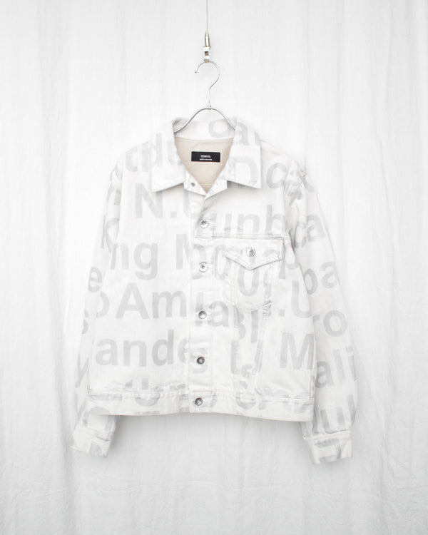 ERASED JEAN JACKET-WASHED (E12J011) White X Silver