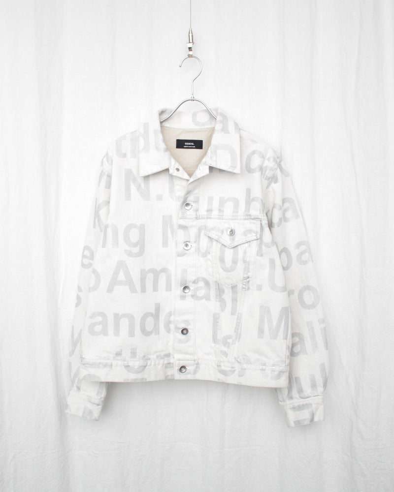 ERASED JEAN JACKET-WASHED (E12J011) White X Silver