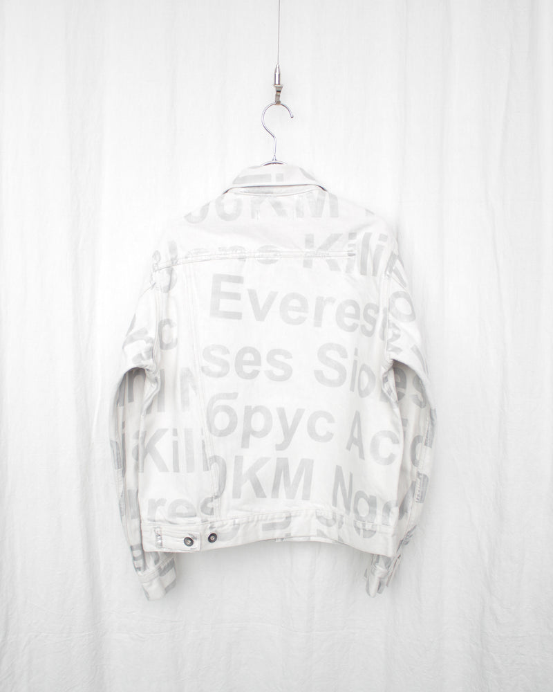 ERASED JEAN JACKET-WASHED (E12J011) White X Silver