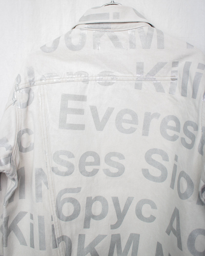 ERASED JEAN JACKET-WASHED (E12J011) White X Silver