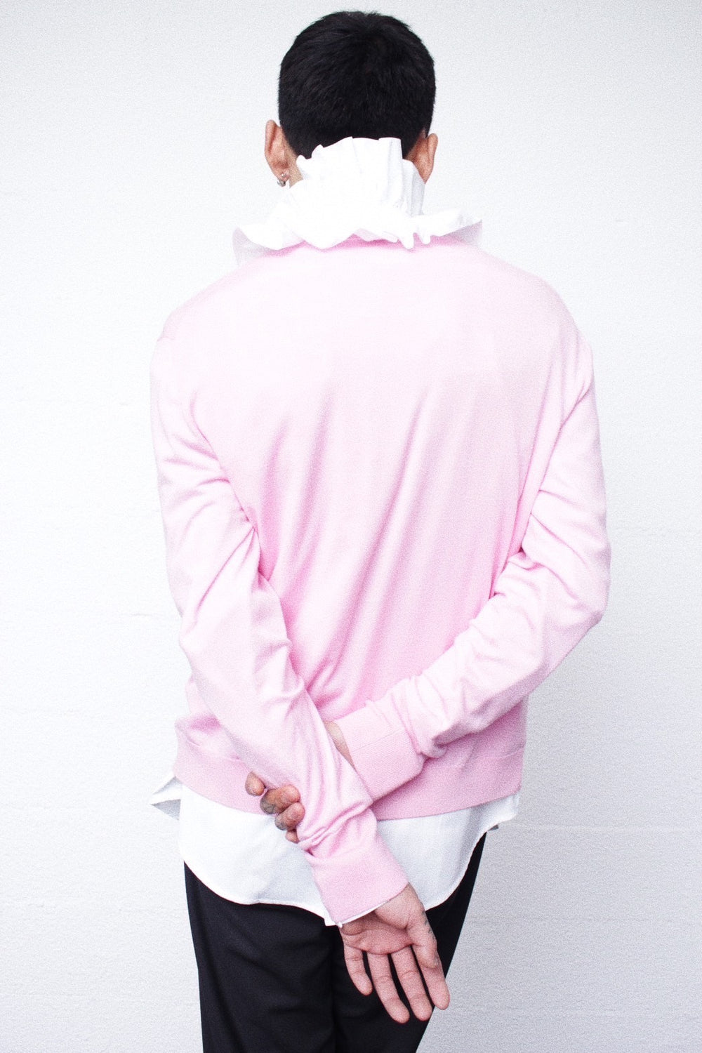 MANHOLE / HIGH GAUGE CREWNECK CARDIGAN (MNH24-001) Pink – Mukta / Sal