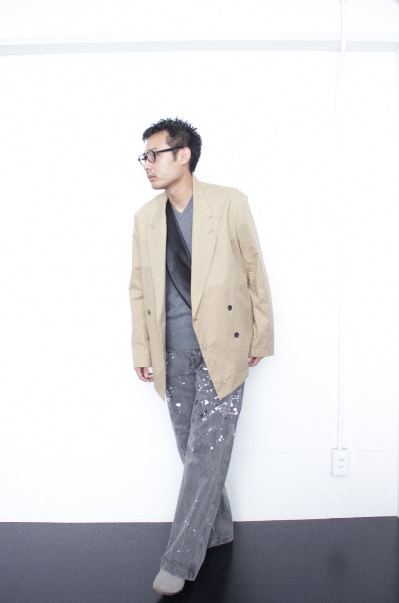 ENSOU. / SPLASH PAINTER JEANS - Sumi-Dyed Black (E13P010)