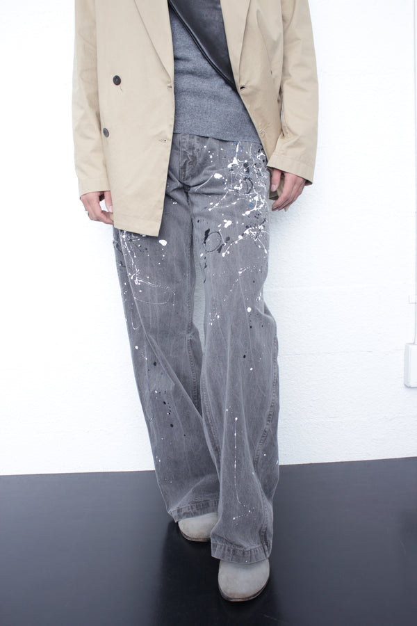 ENSOU. / SPLASH PAINTER JEANS - Sumi-Dyed Black (E13P010)