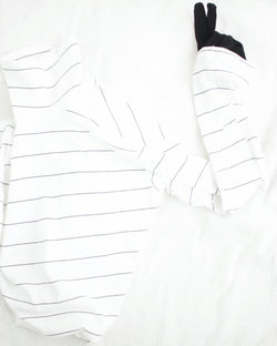 ENSOU. / TURTLENECK LONG SLEEVE SHIRT - White×Black (E13T002)