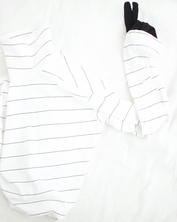 ENSOU. / TURTLENECK LONG SLEEVE SHIRT - White×Black (E13T002)