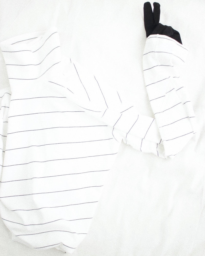 ENSOU. / TURTLENECK LONG SLEEVE SHIRT - White×Black (E13T002)