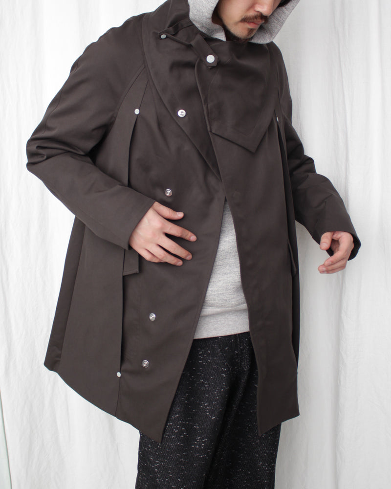 RIADIS PLEATED COAT (KKSS25C01-54) Java Brown