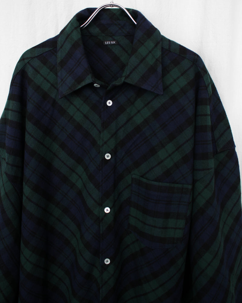 LES SIX / BIAS MEGA FLANNEL - Green (sju-9-sh-bmeg)