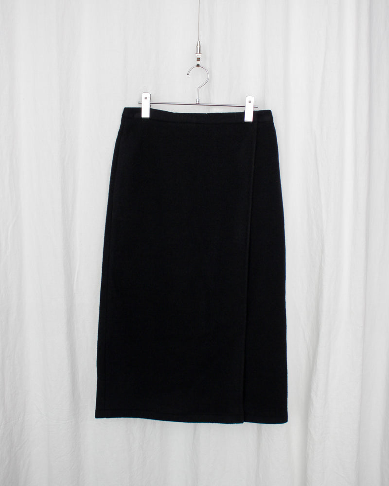 RIER / FLEECE WRAP SKIRT - Black (SKT23 X02)