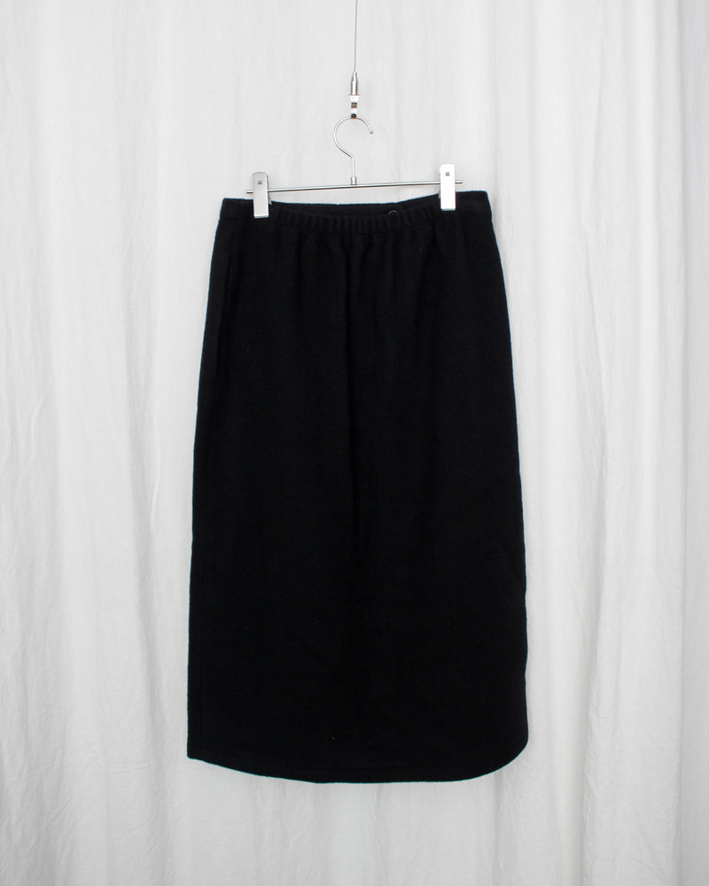 RIER / FLEECE WRAP SKIRT - Black (SKT23 X02)