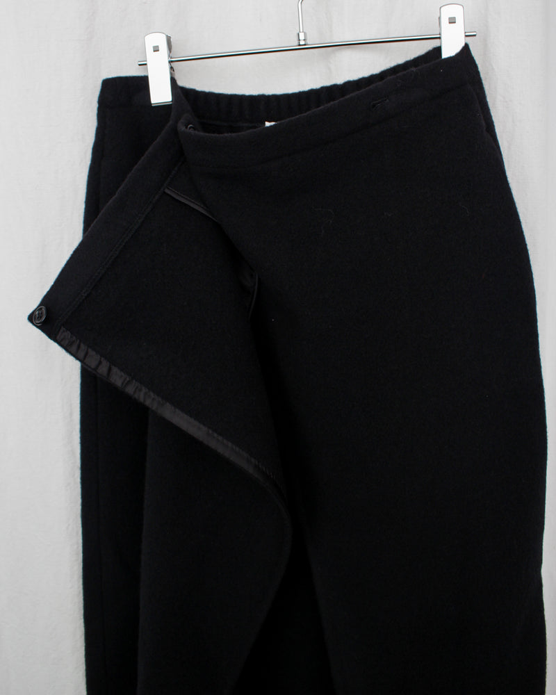 RIER / FLEECE WRAP SKIRT - Black (SKT23 X02)