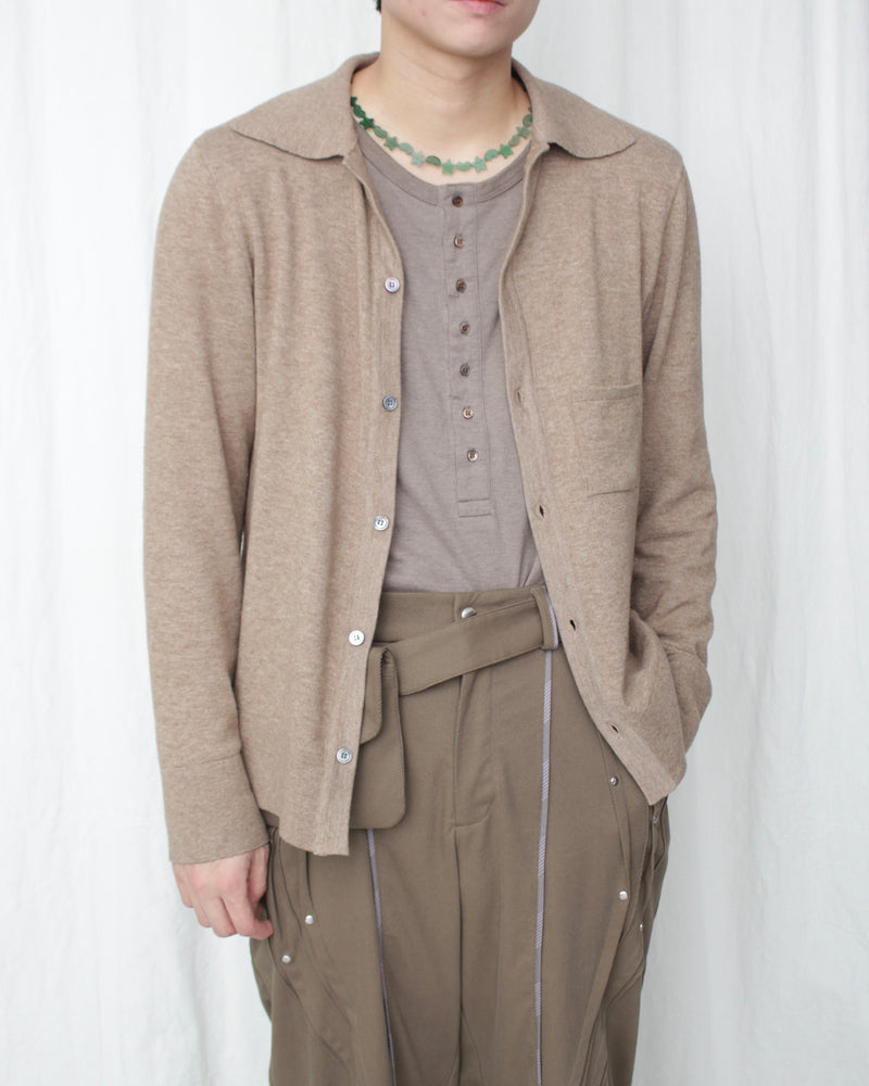 BROWN SANDALO KNITTED SHIRT (CM-FIGMKT-02A) Brown