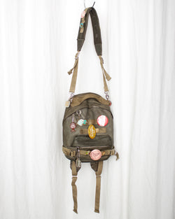 LES SIX / PINNED LEATHER RUCK - Green (sextio-fyra-9-ruck-c)