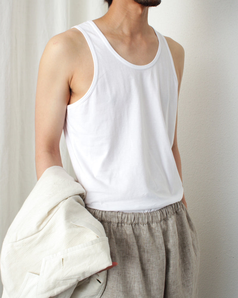 COMME DES GARÇONS SHIRT / PLAIN COTTON FINE JERSEY TANK TOP - White (FZ-T911-051
UW701)