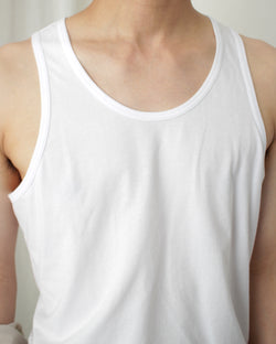 COMME DES GARÇONS SHIRT / PLAIN COTTON FINE JERSEY TANK TOP - White (FZ-T911-051
UW701)
