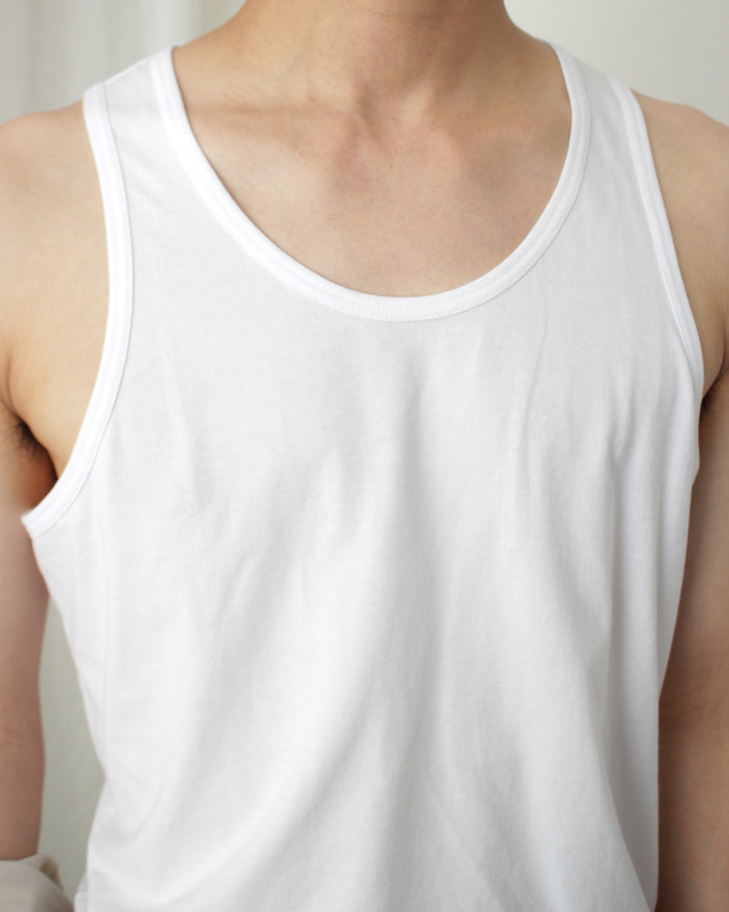 COMME DES GARÇONS SHIRT / PLAIN COTTON FINE JERSEY TANK TOP - White (FZ-T911-051
UW701)