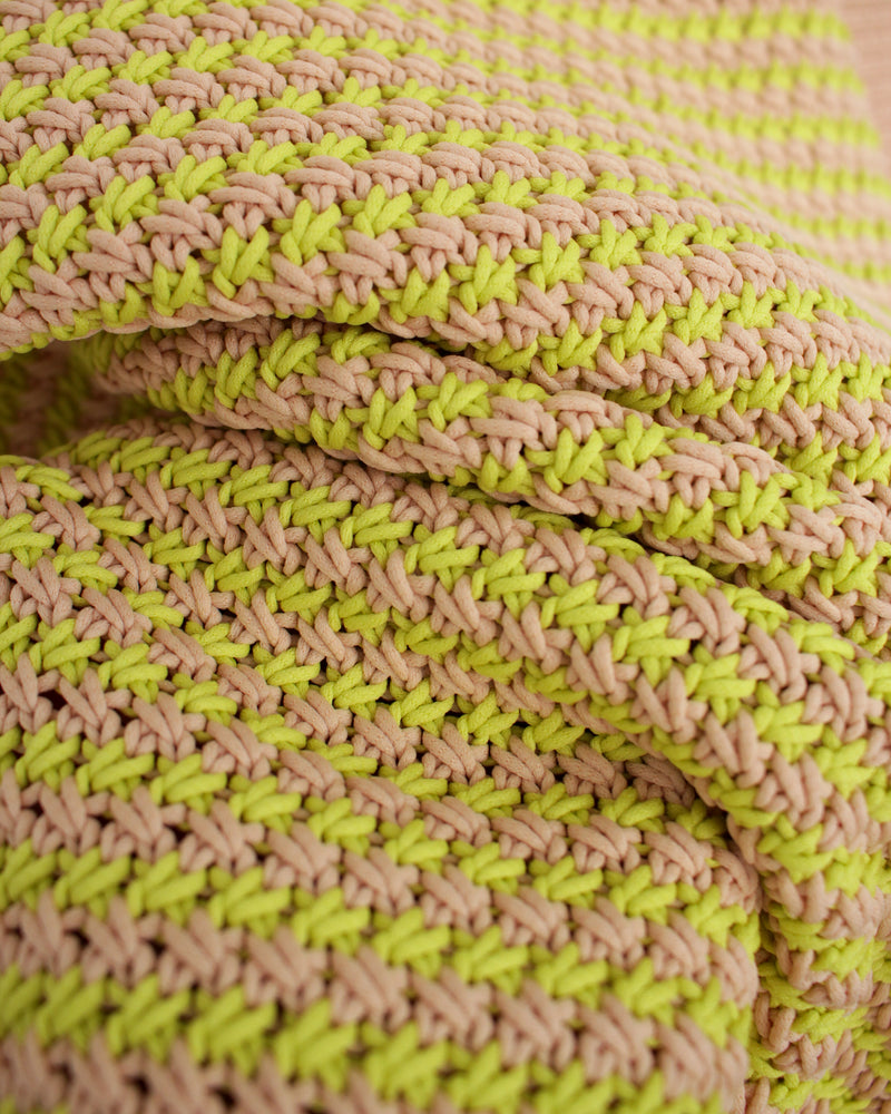 WALES BONNER / UNITY VEST - Lime And Beige (MS24KN05-PL04-1670)